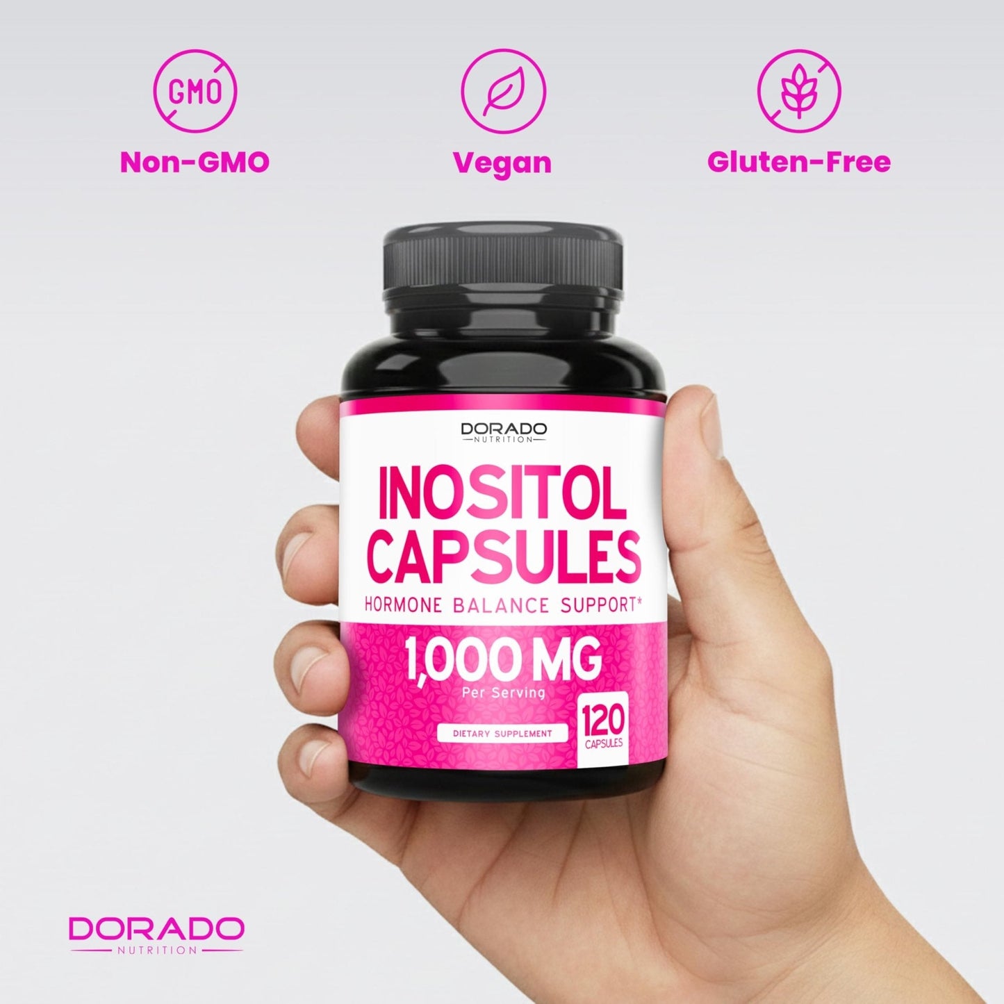 Inositol Capsules (Myo Inositol) (1000mg Per Serving 120 Capsules) Myo Inositol Supplement for Women Hormone Balance Support - Vegan Safe - Third Party Tested - Gluten Free & Made in USA (120 Count) - Maple Wellness Supplements