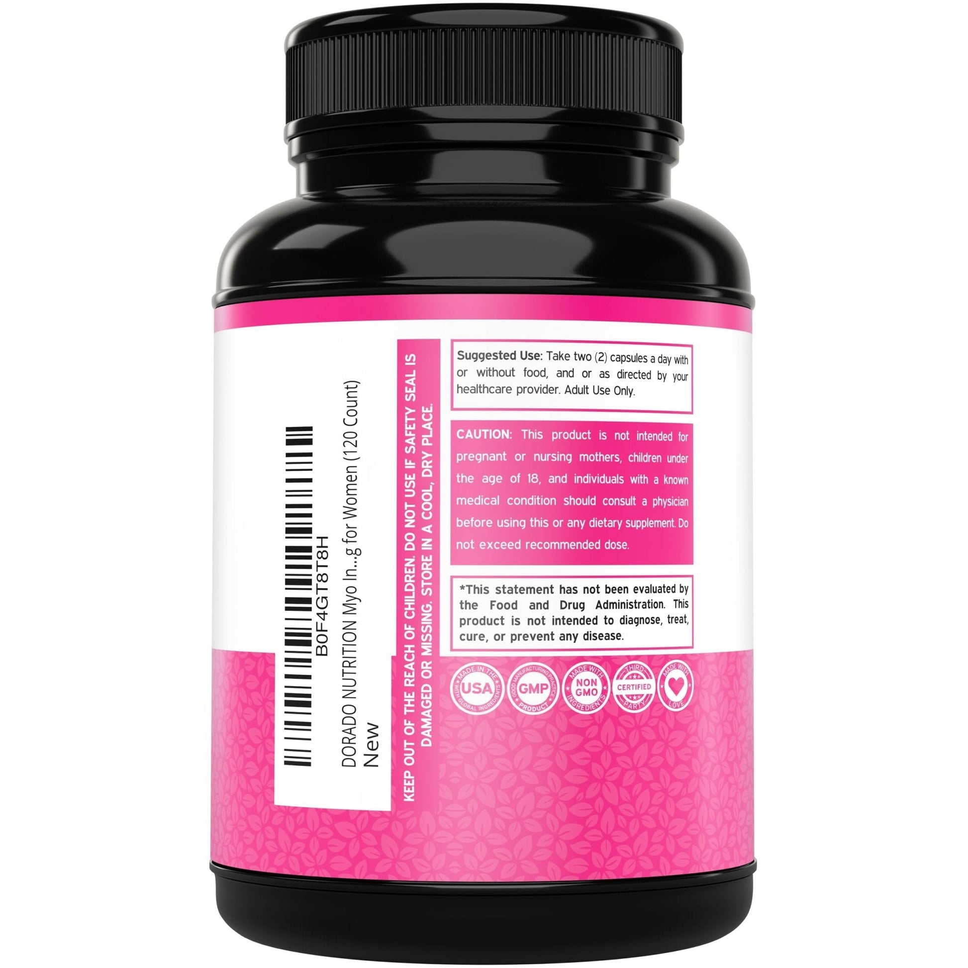 Inositol Capsules (Myo Inositol) (1000mg Per Serving 120 Capsules) Myo Inositol Supplement for Women Hormone Balance Support - Vegan Safe - Third Party Tested - Gluten Free & Made in USA (120 Count) - Maple Wellness Supplements