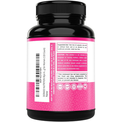 Inositol Capsules (Myo Inositol) (1000mg Per Serving 120 Capsules) Myo Inositol Supplement for Women Hormone Balance Support - Vegan Safe - Third Party Tested - Gluten Free & Made in USA (120 Count) - Maple Wellness Supplements