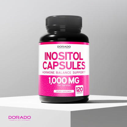 Inositol Capsules (Myo Inositol) (1000mg Per Serving 120 Capsules) Myo Inositol Supplement for Women Hormone Balance Support - Vegan Safe - Third Party Tested - Gluten Free & Made in USA (120 Count) - Maple Wellness Supplements