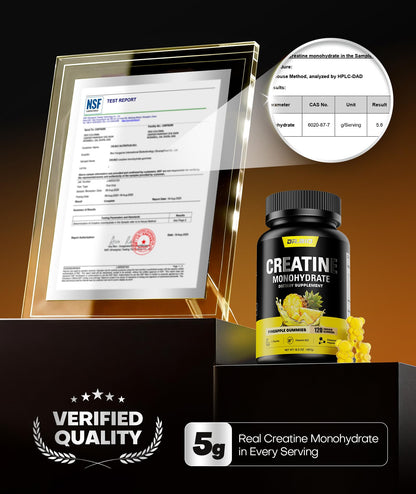 Instant Boost Creatine Monohydrate Gummies, Complex Formula with Real 5000mg Creatine, L-Taurine, B12, Mg & K, Pre-Workout Creatine for Women & Men to Support Energy - Maple Wellness Supplements