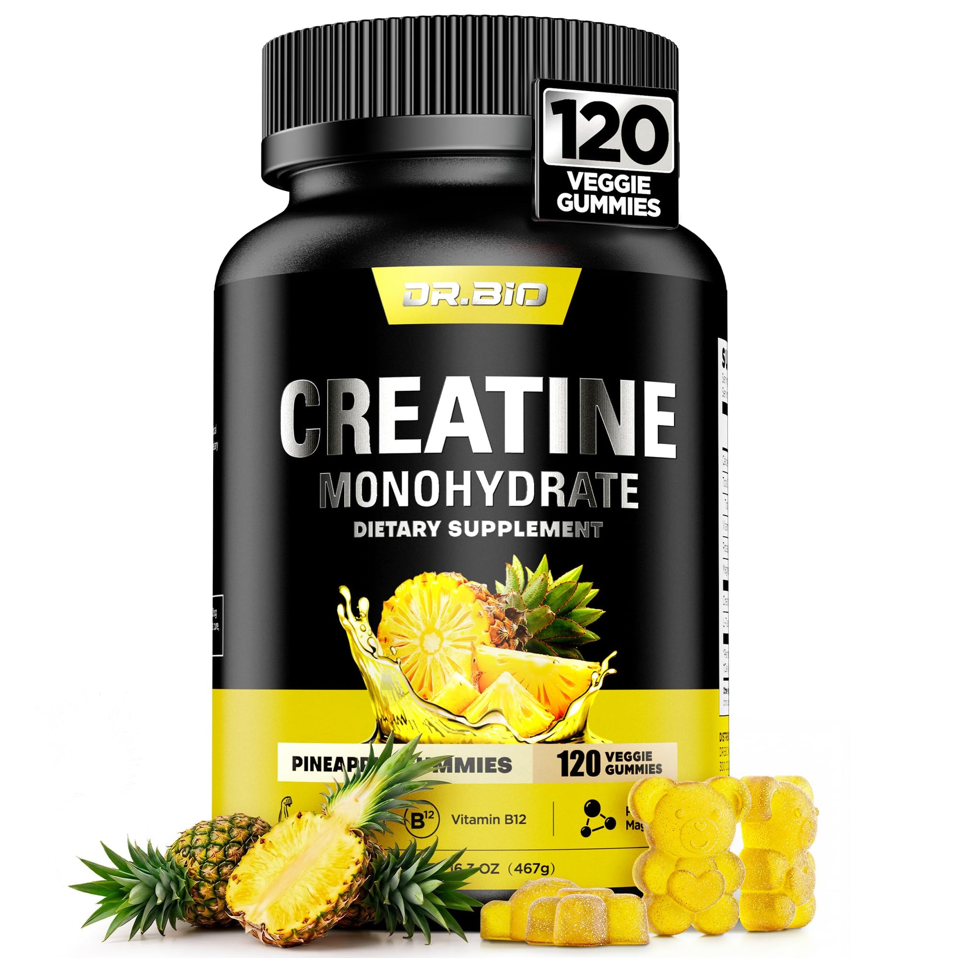 Instant Boost Creatine Monohydrate Gummies, Complex Formula with Real 5000mg Creatine, L-Taurine, B12, Mg & K, Pre-Workout Creatine for Women & Men to Support Energy - Maple Wellness Supplements
