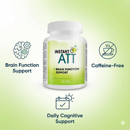 InstantATT - 7-in-1 Caffeine Free Nootropic All-Natural Brain, Focus, Memory Supplement (60 Capsules) - Maple Wellness Supplements