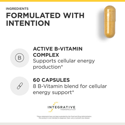 Integrative Therapeutics Active B-Complex - with Choline and Methylfolate - Cellular Energy, Immune Function & Heart Health Support with Vitamins B2, B6 & B12 - Maple Wellness Supplements
