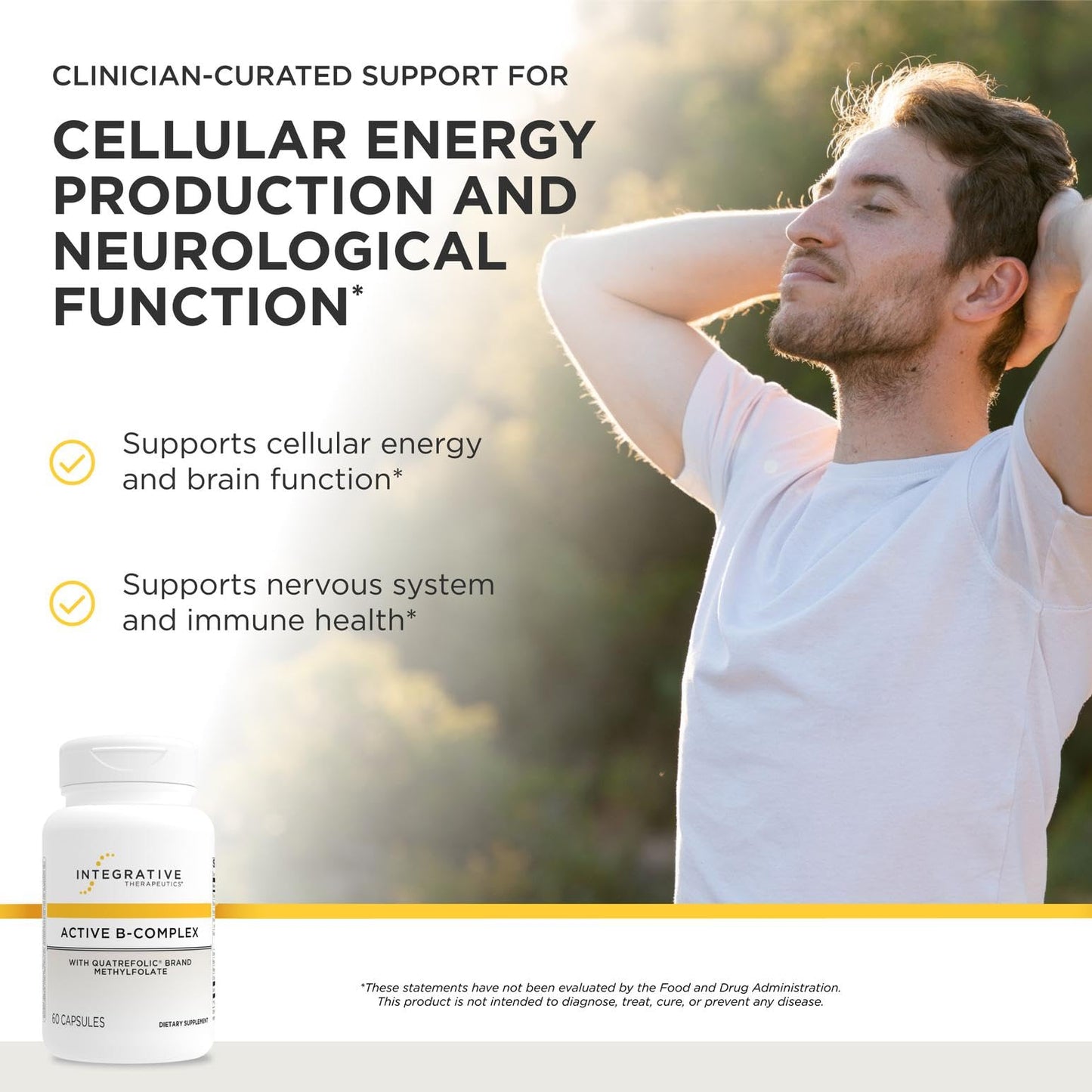 Integrative Therapeutics Active B-Complex - with Choline and Methylfolate - Cellular Energy, Immune Function & Heart Health Support with Vitamins B2, B6 & B12 - Maple Wellness Supplements