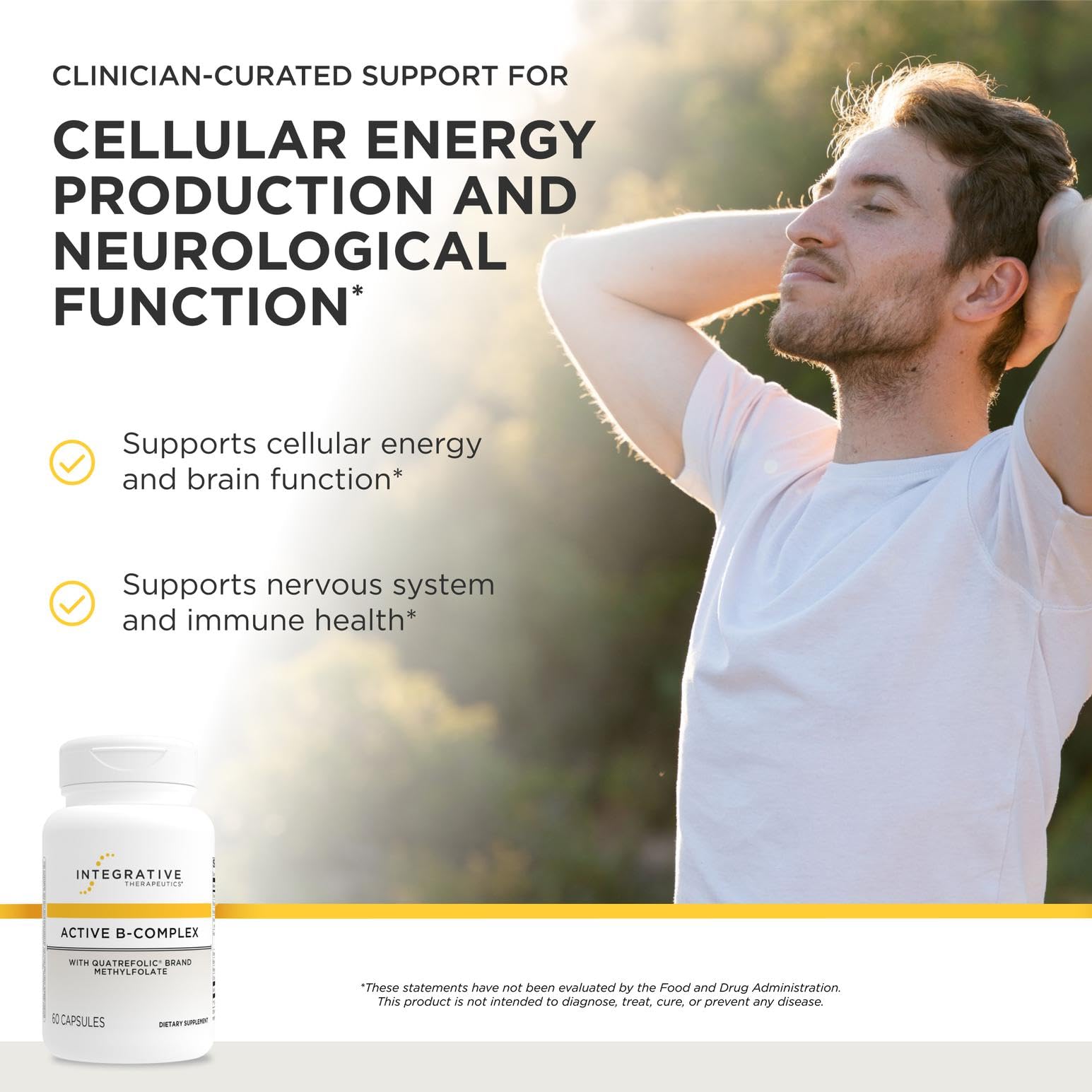 Integrative Therapeutics Active B-Complex - with Choline and Methylfolate - Cellular Energy, Immune Function & Heart Health Support with Vitamins B2, B6 & B12 - Maple Wellness Supplements