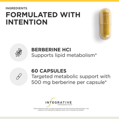 Integrative Therapeutics Berberine - Supports Metabolic Health & Cellular Energy Metabolism - Practitioner-Trusted Quality - Dairy-Free & Gluten-Free - Maple Wellness Supplements