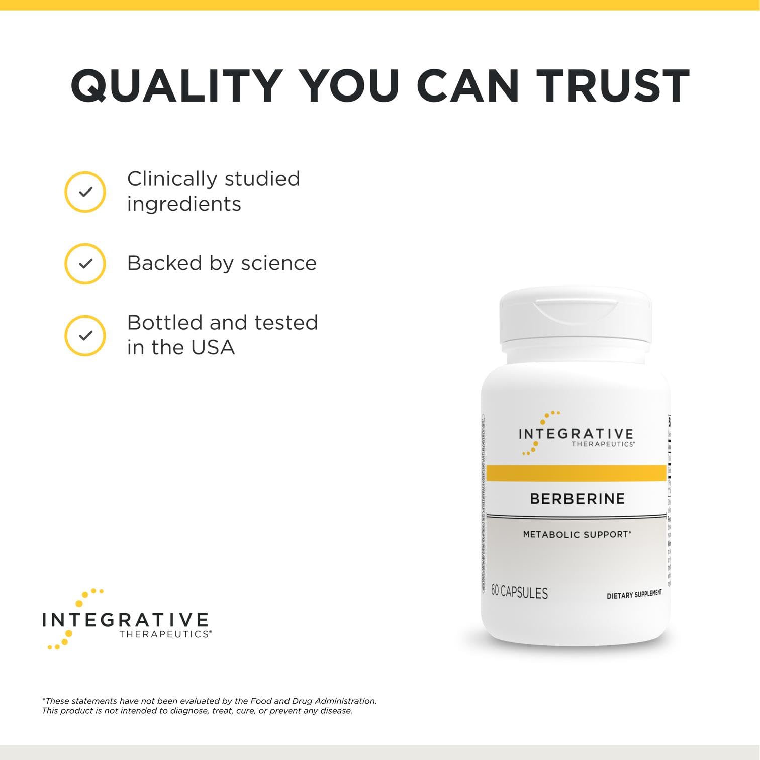 Integrative Therapeutics Berberine - Supports Metabolic Health & Cellular Energy Metabolism - Practitioner-Trusted Quality - Dairy-Free & Gluten-Free - Maple Wellness Supplements