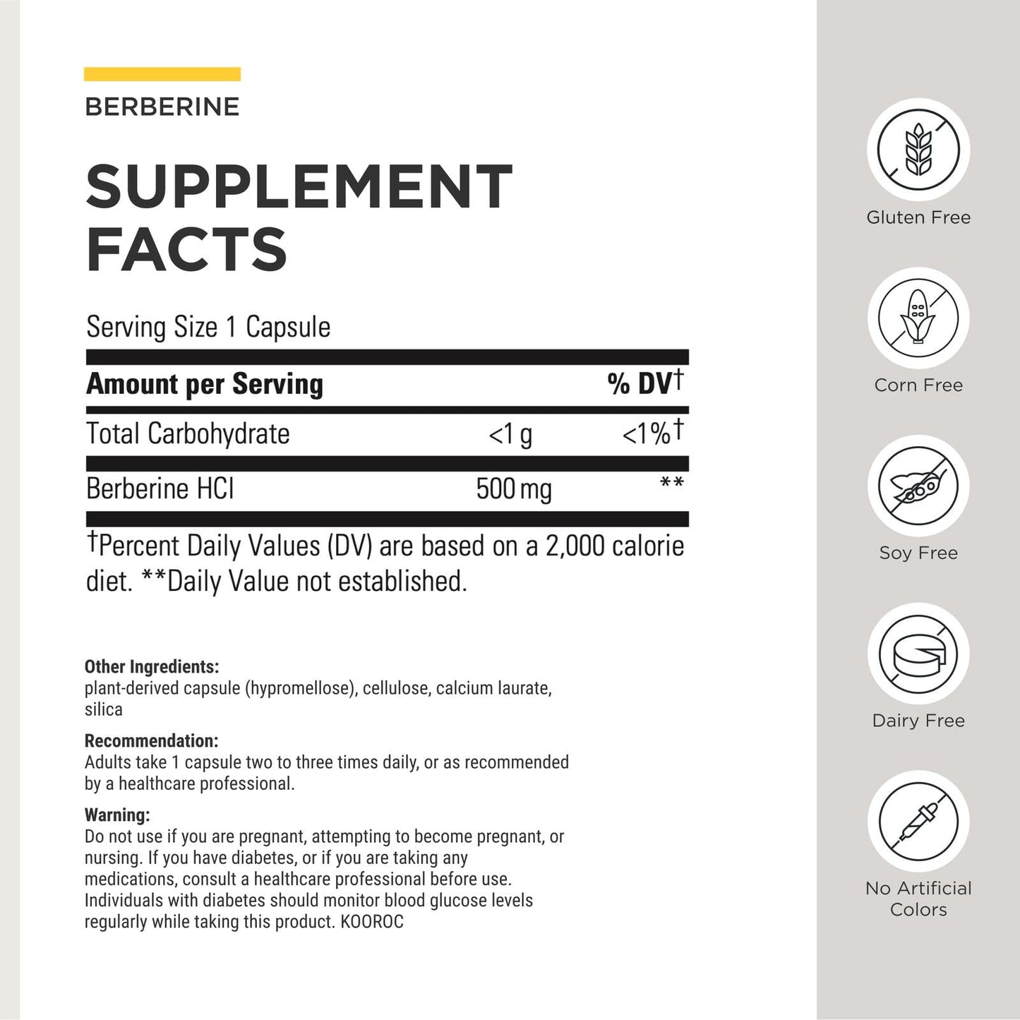 Integrative Therapeutics Berberine - Supports Metabolic Health & Cellular Energy Metabolism - Practitioner-Trusted Quality - Dairy-Free & Gluten-Free - Maple Wellness Supplements
