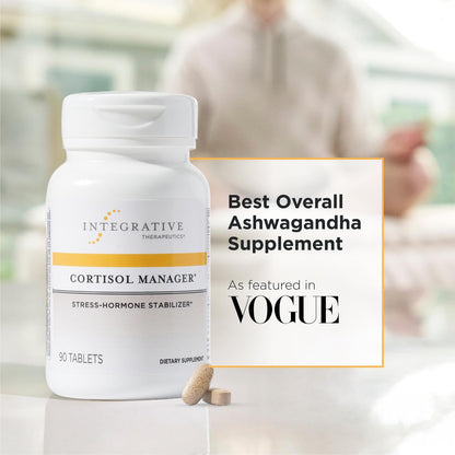 Integrative Therapeutics Cortisol Manager - Balance Cortisol & Support Relaxation for Restful Sleep* - Includes Ashwagandha & L-Theanine for Confidence with Less Stress* - 90 Tablets (45 Servings) - Maple Wellness Supplements