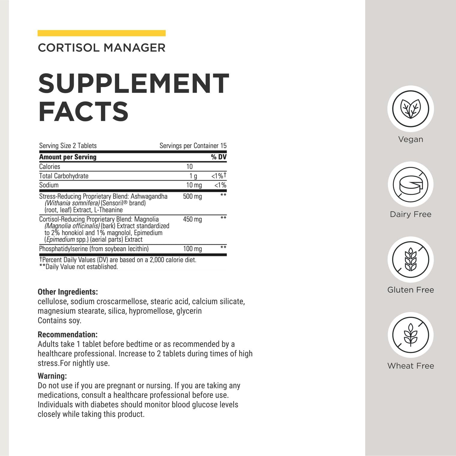 Integrative Therapeutics Cortisol Manager - Balance Cortisol & Support Relaxation for Restful Sleep* - Includes Ashwagandha & L-Theanine for Confidence with Less Stress* - 30 Tablets (15 Servings) - Maple Wellness Supplements