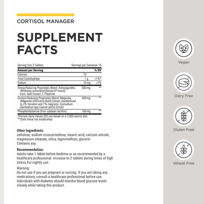 Integrative Therapeutics Cortisol Manager - Balance Cortisol & Support Relaxation for Restful Sleep* - Includes Ashwagandha & L-Theanine for Confidence with Less Stress - Maple Wellness Supplements
