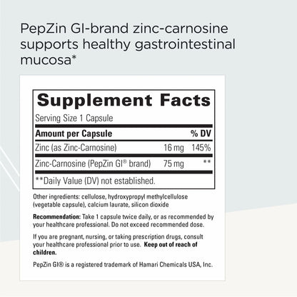 Integrative Therapeutics Zinc-Carnosine - Digestive & Gut Health Support* - GI Tract Support* - Supports Immune Health* - Easy-to-Swallow - Maple Wellness Supplements