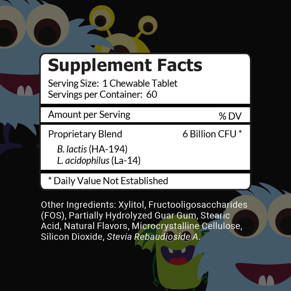 Intelligent Labs Kids/Children Probiotics 6 Billion CFU with Prebiotics, PHGG & FOS, Once-Daily Chewable, Great Taste, 10x Effectiveness - Maple Wellness Supplements