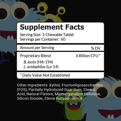 Intelligent Labs Kids/Children Probiotics 6 Billion CFU with Prebiotics, PHGG & FOS, Once-Daily Chewable, Great Taste, 10x Effectiveness - Maple Wellness Supplements