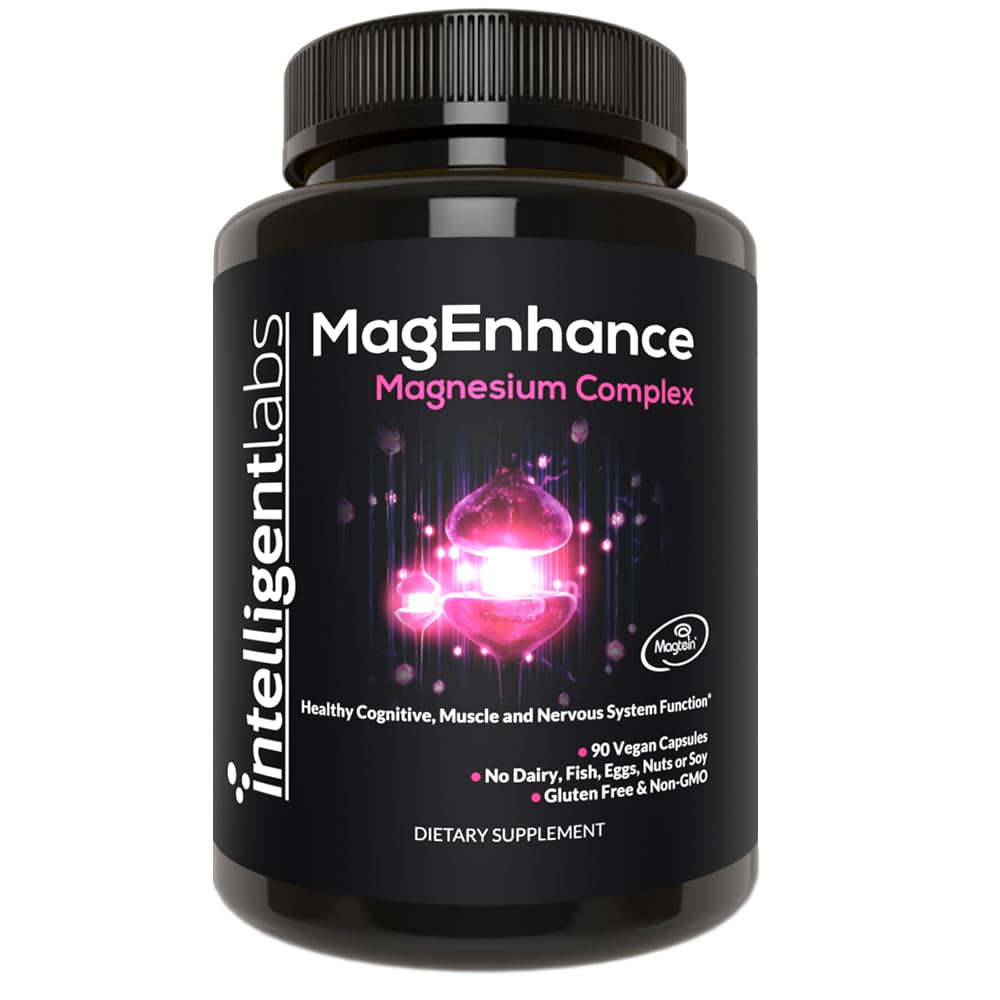 Intelligent Labs MagEnhance Magtein Magnesium Complex Supplement L-Threonate with Magnesium Glycinate and Taurate, 90 Capsules - Maple Wellness Supplements