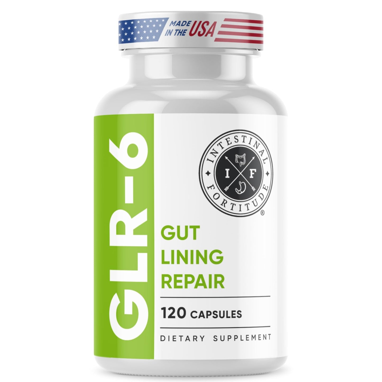 Intestinal Fortitude GLR-6 - Gut Lining Repair Supplement for Gut Health - Leaky Gut Repair with L-Glutamine, Slippery Elm, DGL Licorice Root, Marshmallow Root, Fenugreek - Maple Wellness Supplements