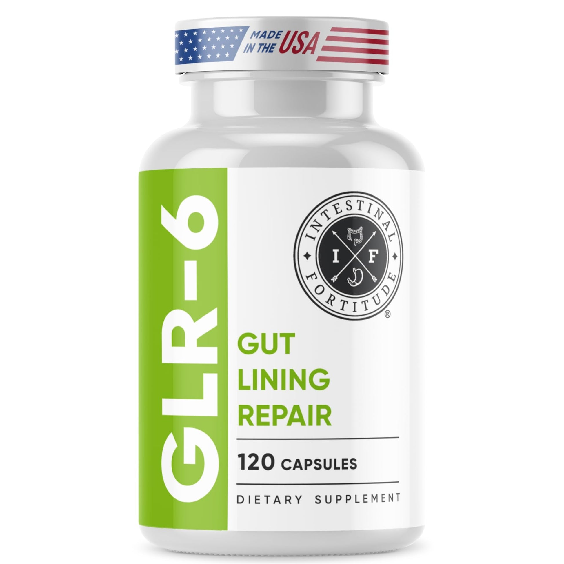 Intestinal Fortitude GLR-6 - Gut Lining Repair Supplement for Gut Health - Leaky Gut Repair with L-Glutamine, Slippery Elm, DGL Licorice Root, Marshmallow Root, Fenugreek - Maple Wellness Supplements
