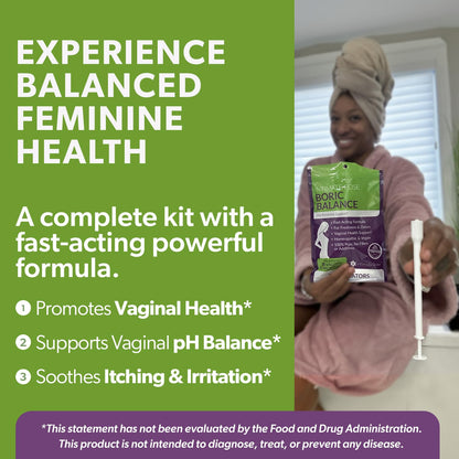 Intimate Rose Boric Acid Vaginal Suppositories - 30 Count (600mg) + 30 Applicators - Feminine Balance, Vaginal Odor, Promote Vaginal Health - Maple Wellness Supplements