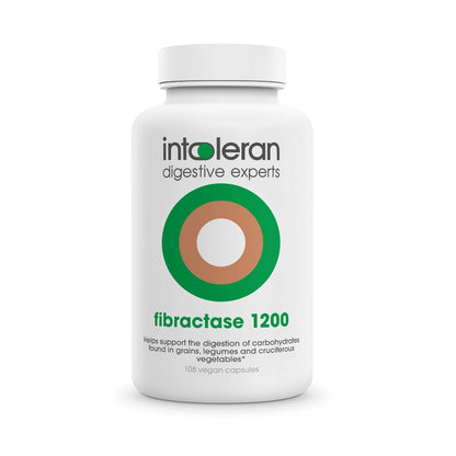 Intoleran Fibractase 1200 Digestive Enzymes - 108 Capsules | Supplement for Fructans & Galactans Intolerance | Helps Digest Carbohydrates; Grains, Legumes - Maple Wellness Supplements