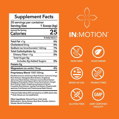 in:TotalWellness - in:Motion Natural Herbal Formula, 20 Serving Pouch, Corydalis, Tumeric, Ginger + 9 More ADAPTOGEN Herbs, Citrus Berry Flavor, 1 Count - Maple Wellness Supplements