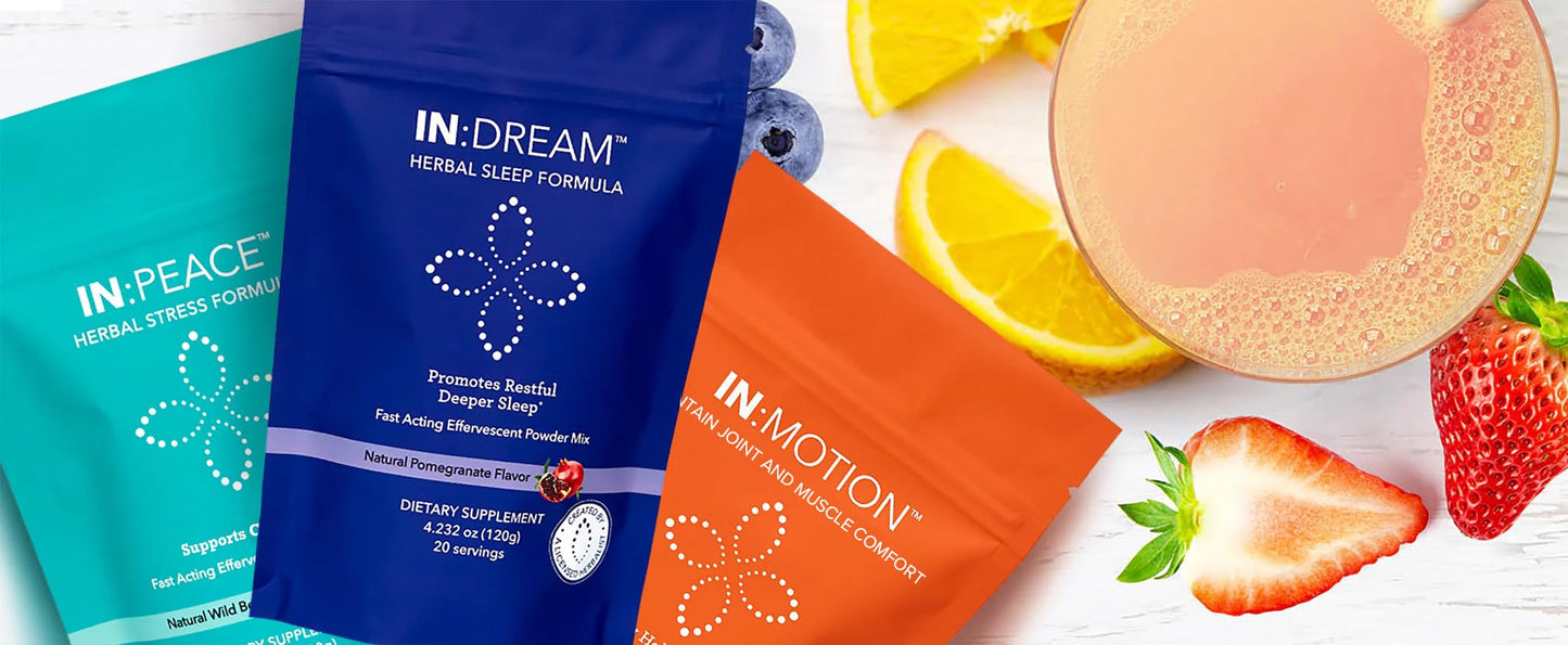 in:TotalWellness - in:Motion Natural Herbal Formula, 20 Serving Pouch, Corydalis, Tumeric, Ginger + 9 More ADAPTOGEN Herbs, Citrus Berry Flavor, 1 Count - Maple Wellness Supplements