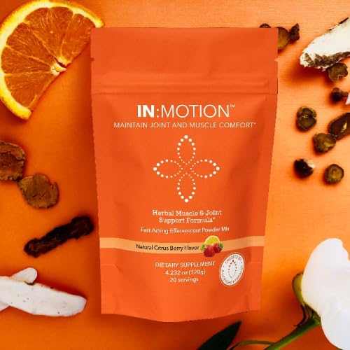 in:TotalWellness - in:Motion Natural Herbal Formula, 20 Serving Pouch, Corydalis, Tumeric, Ginger + 9 More ADAPTOGEN Herbs, Citrus Berry Flavor, 1 Count - Maple Wellness Supplements