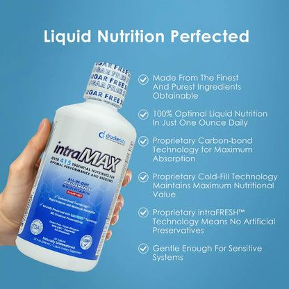 intraMAX Drucker Labs Organic Sugar-Free All-in-One Performance Liquid Multivitamin for Men & Women | Non-GMO, Gluten & Dairy Free | with Magnesium, Zinc, Vitamins D, C & E | 32 oz - Maple Wellness Supplements