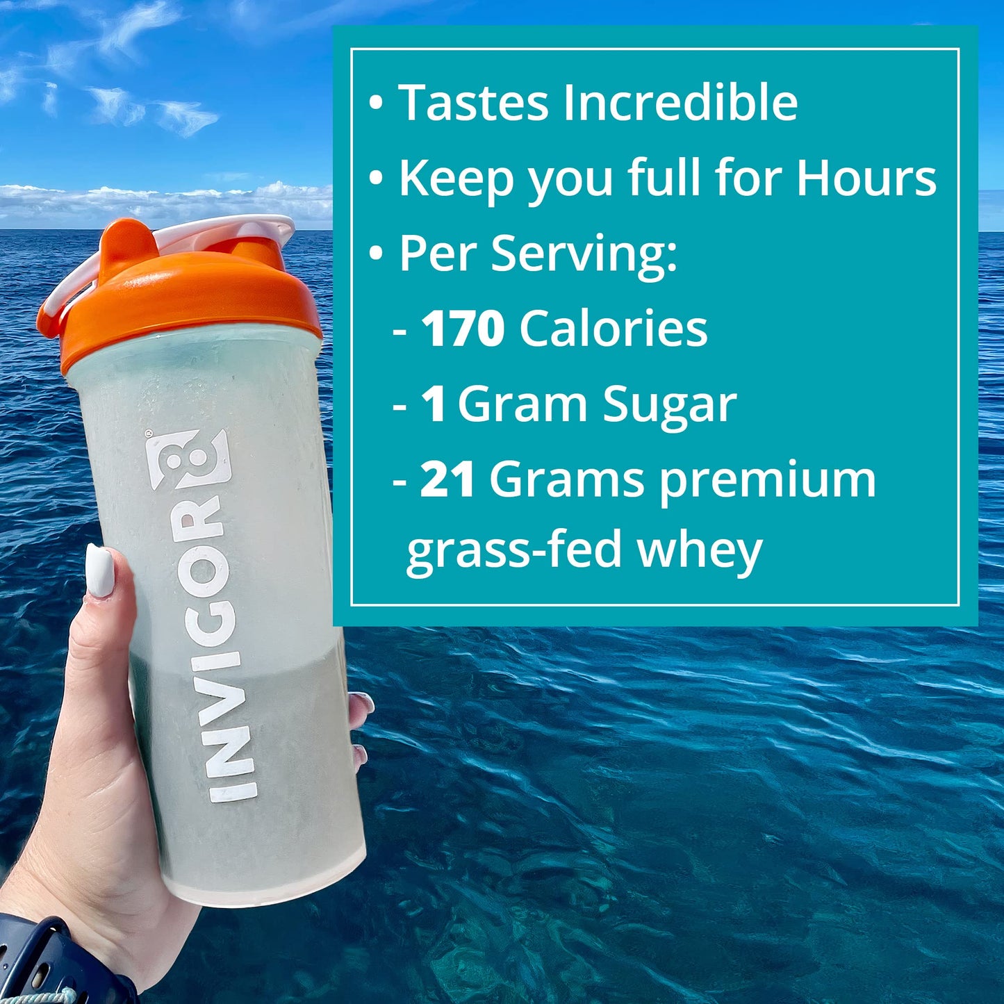 INVIGOR8 Superfood Grass Fed Whey Protein Isolate Shake French Vanilla Gluten-Free - Maple Wellness Supplements