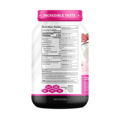INVIGOR8 Superfood Grass Fed Whey Protein Isolate Shake Natural Strawberry Gluten-Free - Maple Wellness Supplements