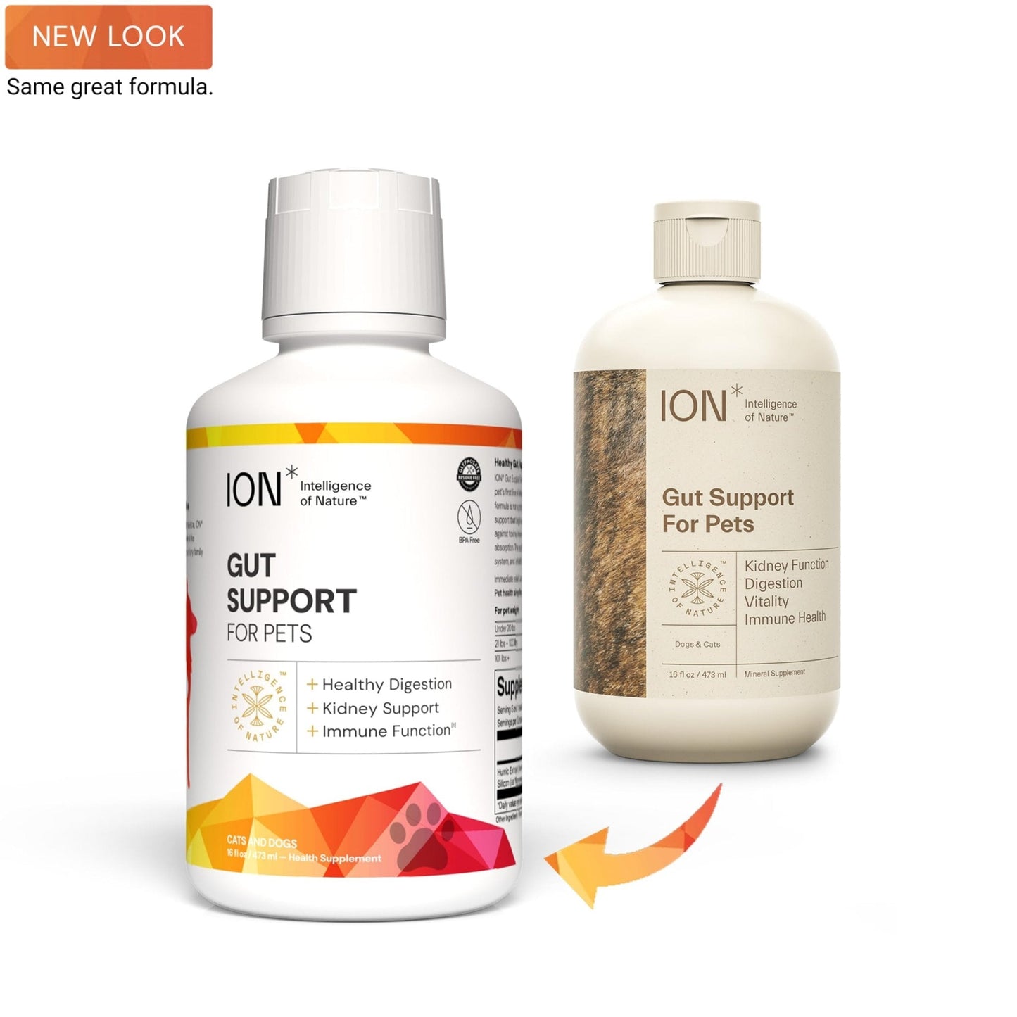 ION* Intelligence of Nature Gut Support For Pets - Liquid Probiotics Drops Alternative for Dogs & Cats, Digestive Health for Puppies, Skin & Hair Health - 16 fl oz (Pack of 1) - Maple Wellness Supplements