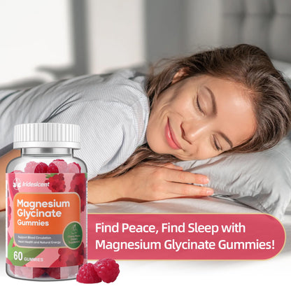IRIDESICENT Magnesium Glycinate Gummies, Sugar Free Magnesium Supplement w/Ashwagandha, Zinc, Vegan Magnesium Glycinate Supplement for Adults - Maple Wellness Supplements