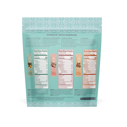 Iris Women’s Hormonal Health Daily Electrolyte Drink Mix | High Fiber, Essential B Vitamins for Mood Support | 40:1 Myo & D‑Chiro Inositol | Variety Pack, - Maple Wellness Supplements