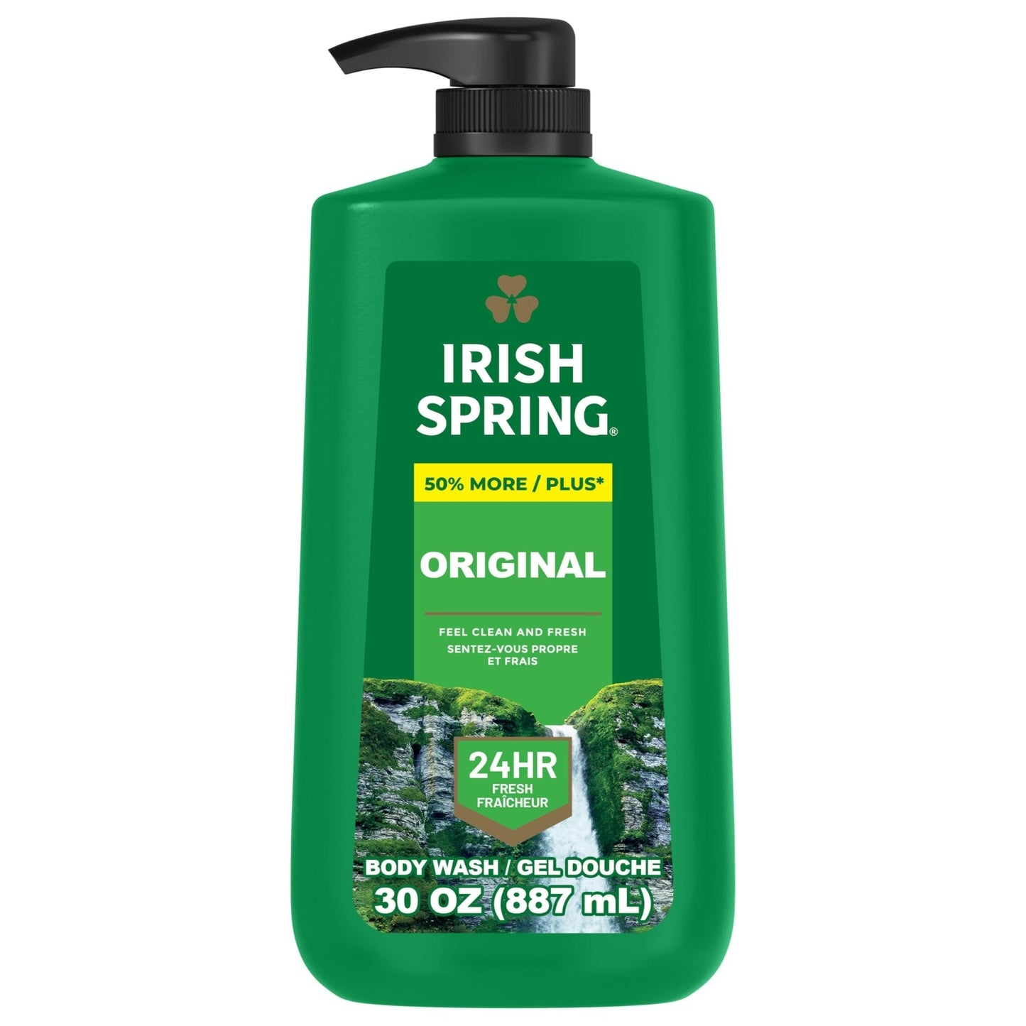 Irish Spring Original Moisturizing Body Wash for Men, 24-Hour Fresh, Face and Body Wash, Biodegradable Ingredients, Paraben Free, Cool Fresh Scent, 30 fl oz Pump Bottle - Maple Wellness Supplements