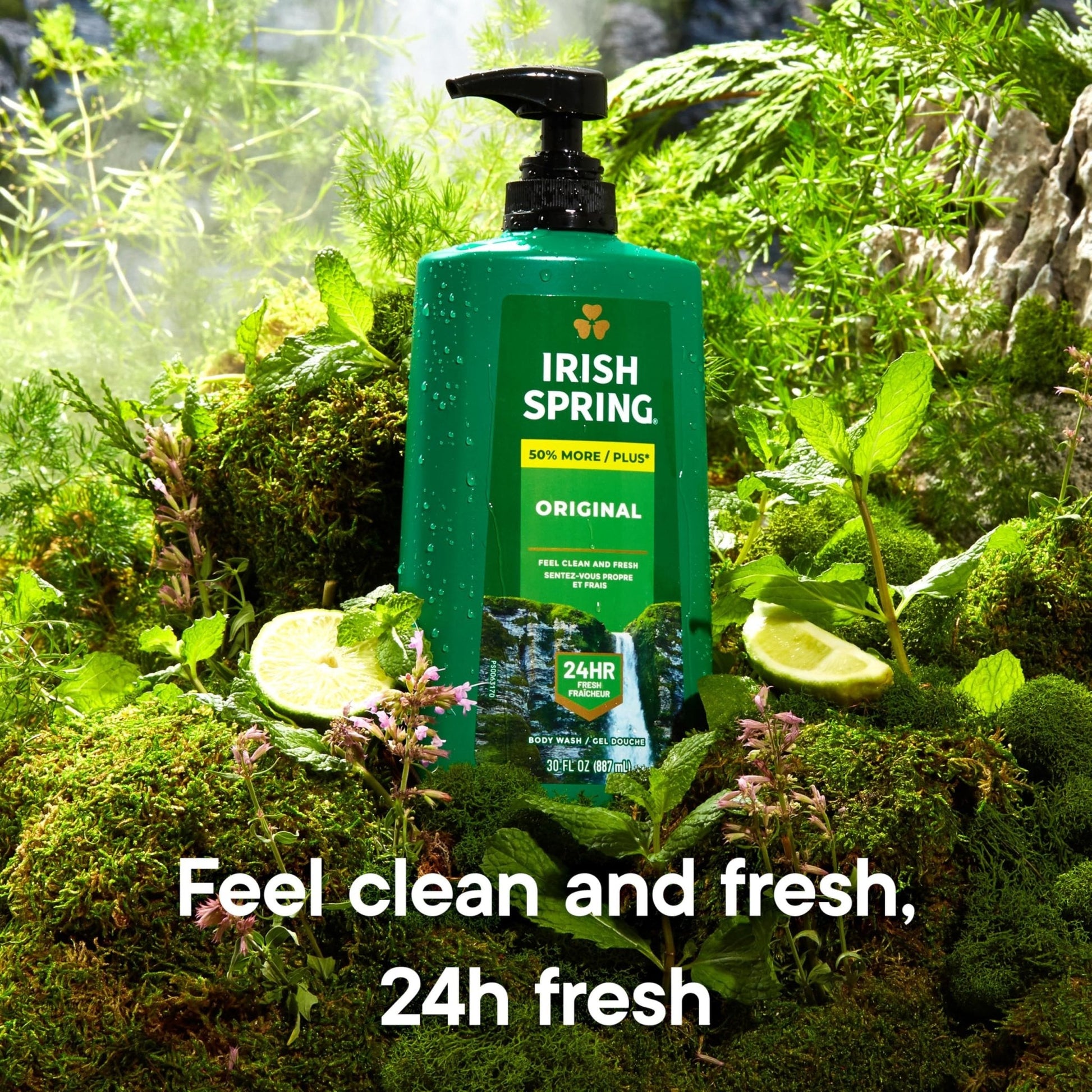 Irish Spring Original Moisturizing Body Wash for Men, 24-Hour Fresh, Face and Body Wash, Biodegradable Ingredients, Paraben Free, Cool Fresh Scent, 30 fl oz Pump Bottle - Maple Wellness Supplements