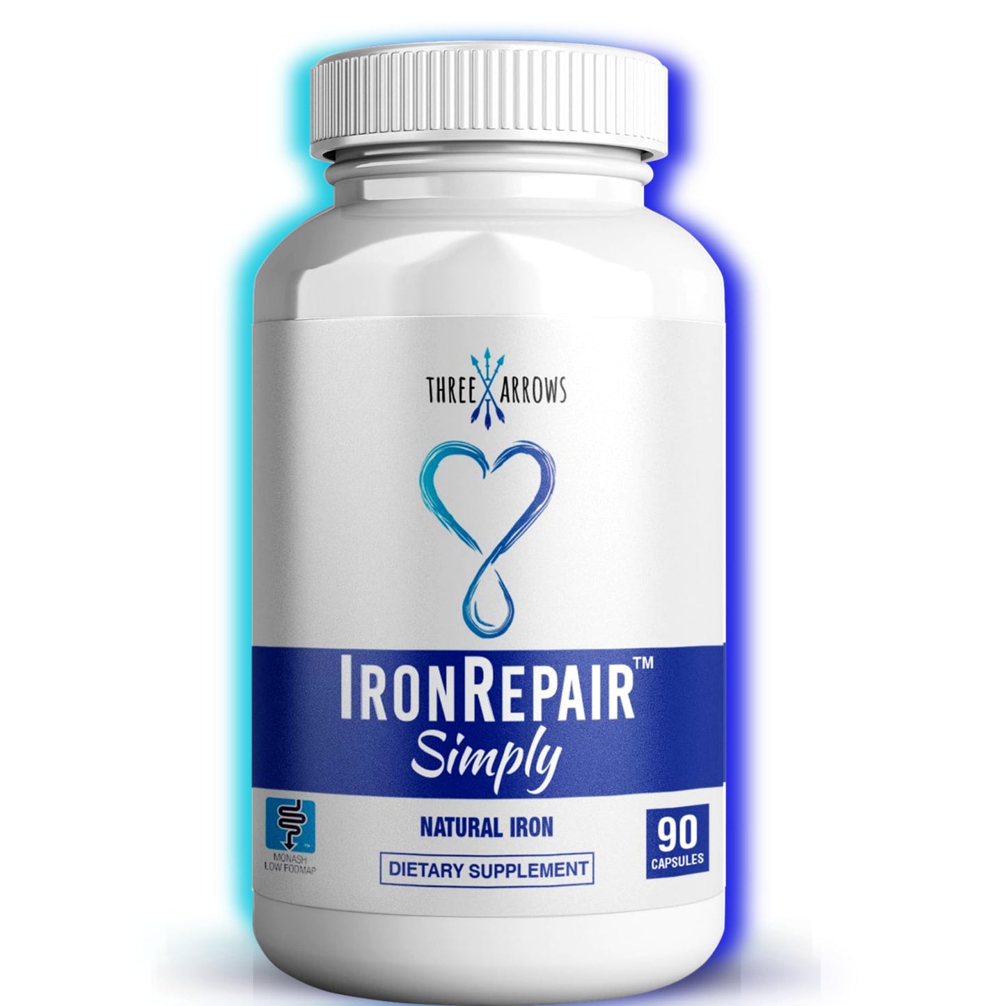 Iron Repair Simply Natural Iron Supplement, Best Absorption & Gentle on Stomach, Monash Low FODMAP, Raise Hemoglobin & Ferritin Iron Pills for Women, Men, Teens - Maple Wellness Supplements