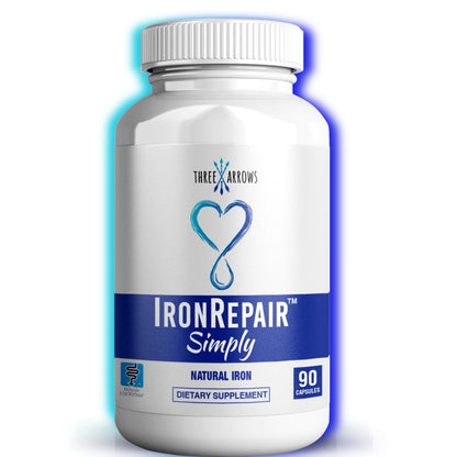 Iron Repair Simply Natural Iron Supplement, Best Absorption & Gentle on Stomach, Monash Low FODMAP, Raise Hemoglobin & Ferritin Iron Pills for Women, Men, Teens - Maple Wellness Supplements