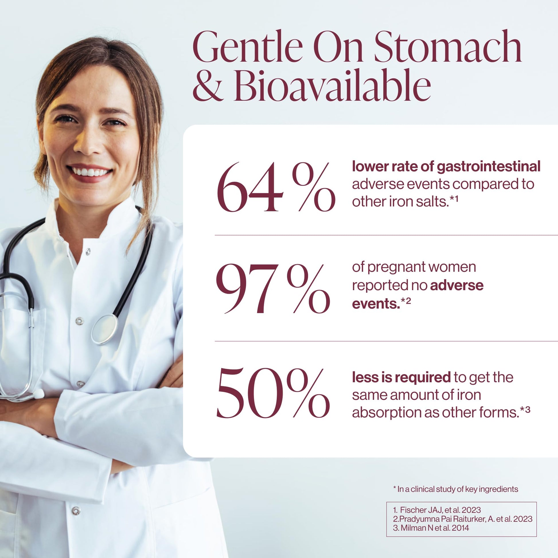 Iron Supplement for Women - Gentle Chelate Iron Bisglycinate 25mg with Vitamin C, B6, B12 Folic Acid – Supports Iron Deficiency - Maple Wellness Supplements