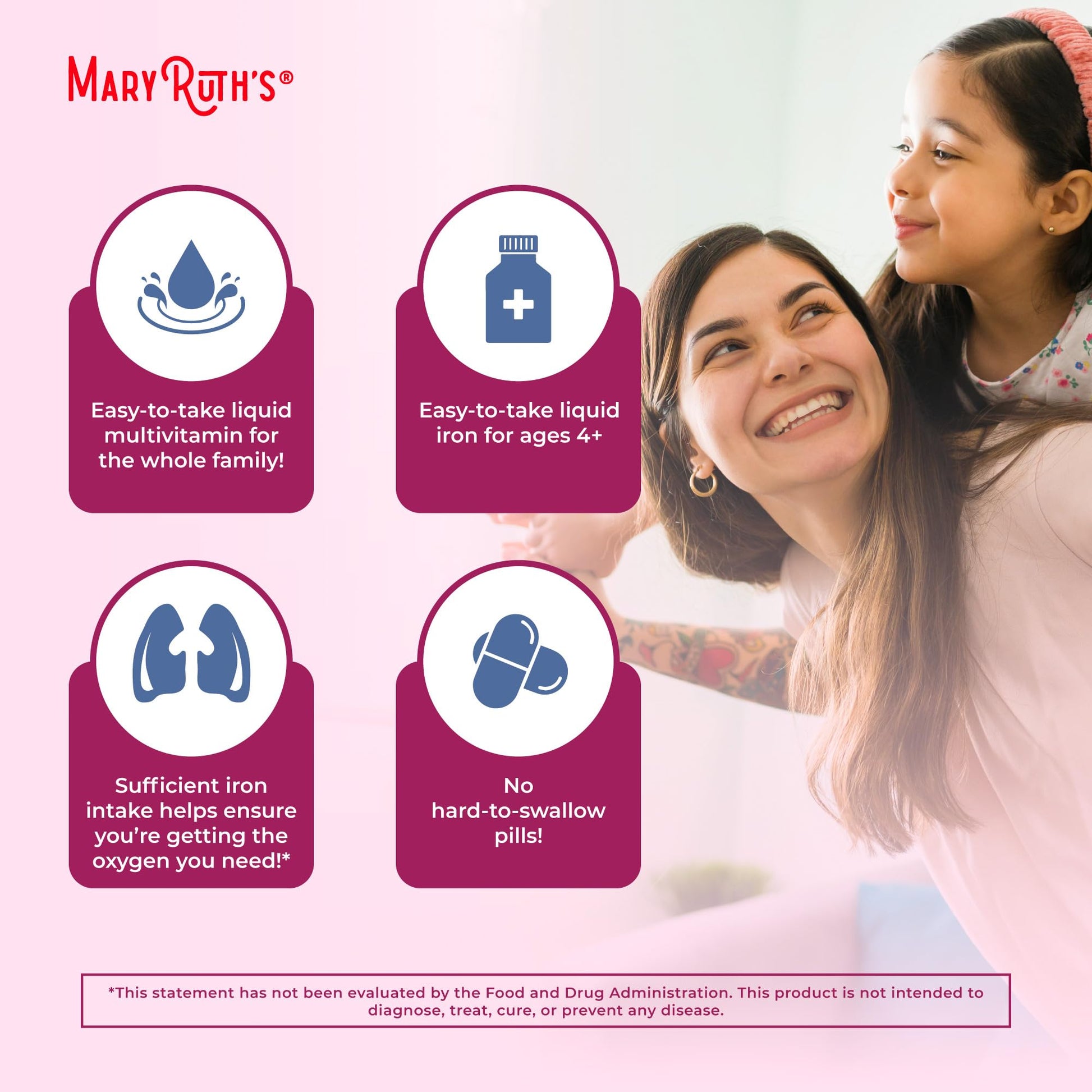 Iron Supplement for Women Men & Kids | Liquid Iron Supplement for Women Men & Kids | Iron for Healthy Blood & Oxygen | Ages 4 & Up | Sugar Free | Vegan | Non-GMO | Gluten Free | 15.22 Fl Oz - Maple Wellness Supplements