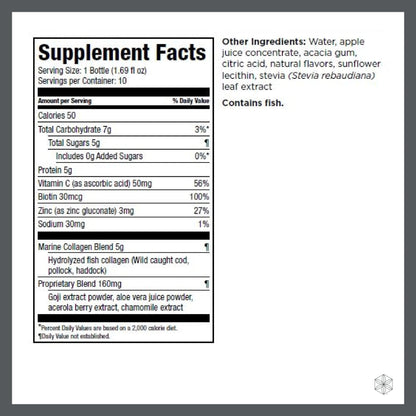 Isagenix Collagen Elixir - Drink with Marine Collagen Peptides - Support a Youthful Appearance with Vitamin C, Zinc & Biotin - 10 Bottles (1 Box) - Maple Wellness Supplements