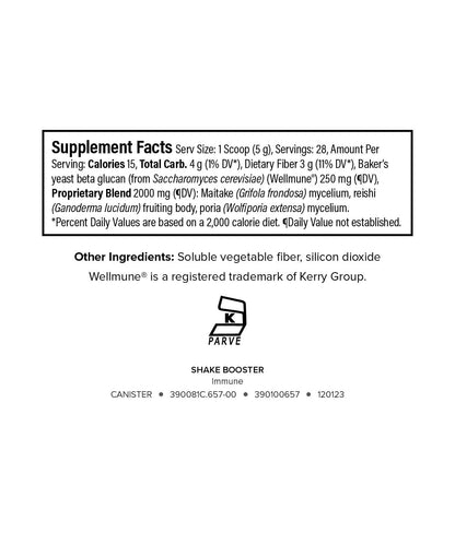 Isagenix Immune Shake Booster - Supports Healthy Immune Function with Wellmune® Beta-Glucans & Mushroom Blend - Unflavored Powder for Easy Mixing - Good Source of Fiber - No Artificial Ingredients - Maple Wellness Supplements