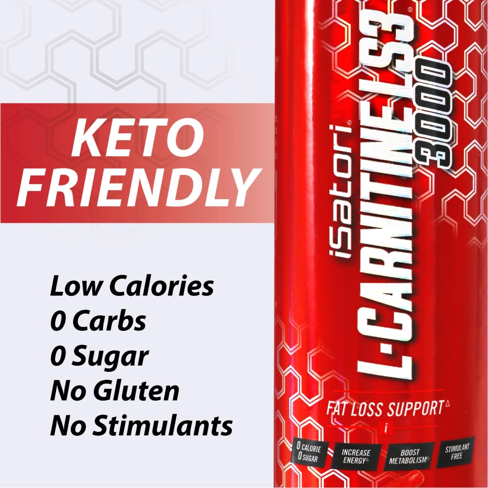 iSatori L-Carnitine LS3 3000, Liquid L-Carnitine with Acetyl L-Carnitine, L-Carnitine L-Tartrate, Stimulant Free Pre Workout, Low Calories, Sugar, Gluten, - Maple Wellness Supplements