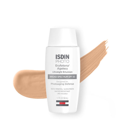 ISDIN Eryfotona Ageless SPF 50 (1.7 Fl Oz) | Tinted Mineral Sunscreen for Face with Zinc Oxide | Anti-Aging Sunscreen with DNA Repairsomes & Vitamin E - Maple Wellness Supplements