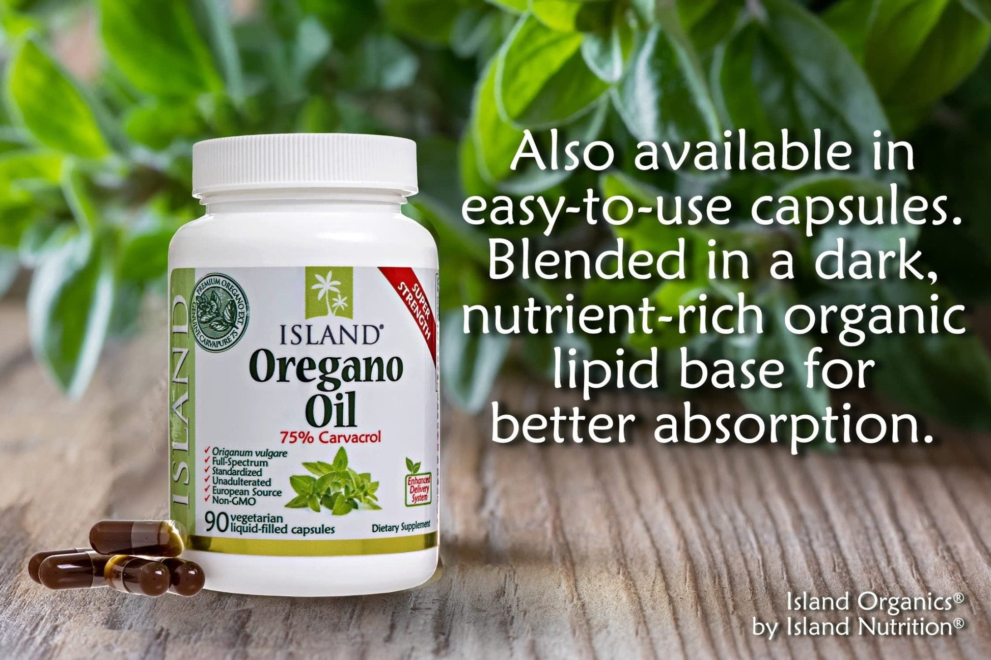 Island Nutrition, Oregano Oil Organic Liquid Drops - 100% Pure & Undiluted - USDA-Certified Organic (1 oz) 75% Carvacrol - Maple Wellness Supplements
