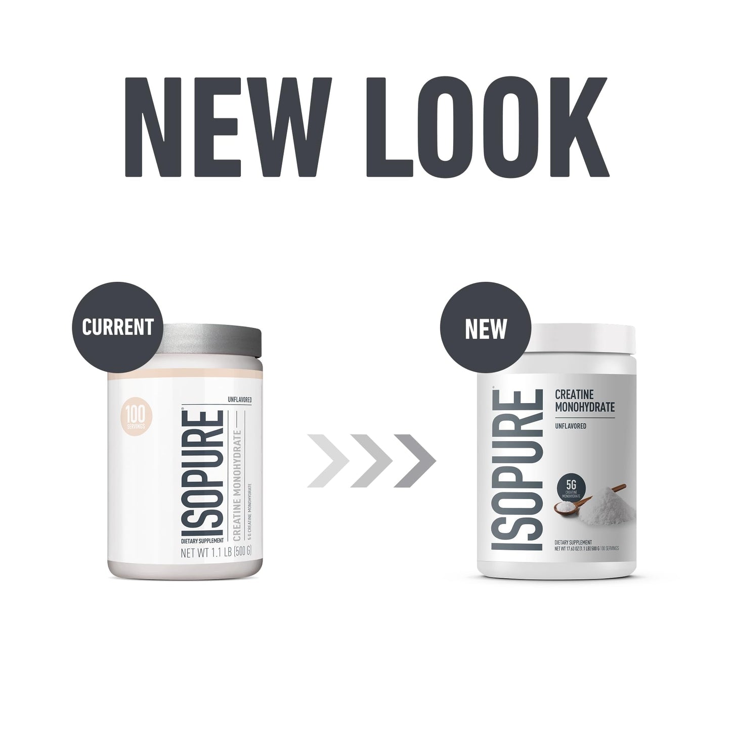 Isopure 100% Pure Creatine Monohydrate Powder, Sugar Free, Unflavored, 5g Creatine Monohydrate Per Serving, 1.1 Lbs, - Maple Wellness Supplements