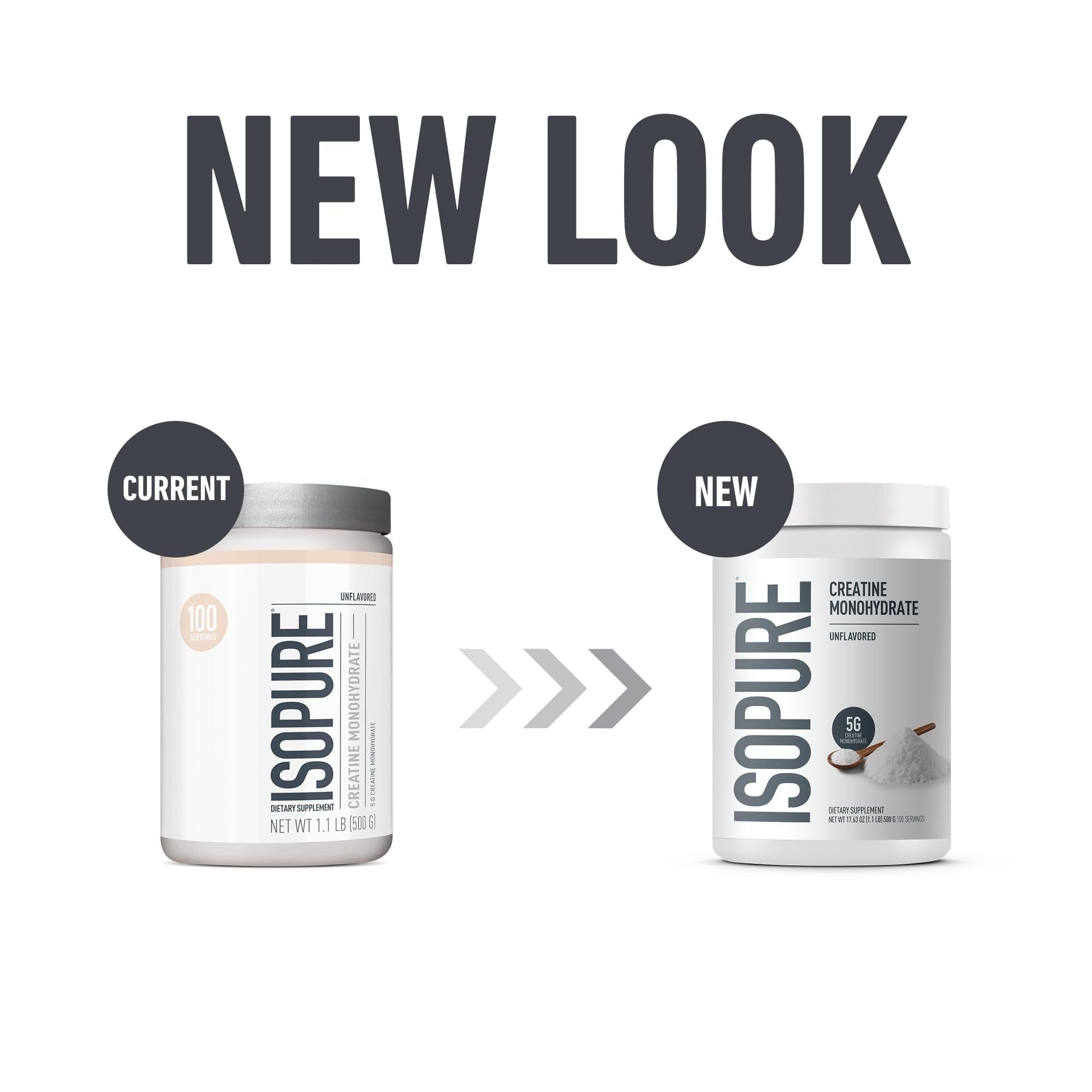 Isopure 100% Pure Creatine Monohydrate Powder, Sugar Free, Unflavored, 5g Creatine Monohydrate Per Serving, 1.1 Lbs, - Maple Wellness Supplements