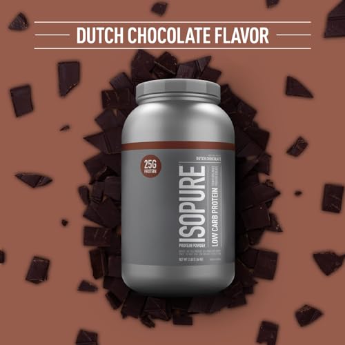 Isopure Dutch Chocolate Whey Isolate Protein Powder with Vitamin C & Zinc for Immune - Maple Wellness Supplements