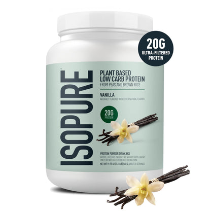Isopure Plant-Based Protein Powder – 20g Organic Pea and Rice Protein with a Complete Amino Acid Profile – Supports Muscle Recovery - Maple Wellness Supplements