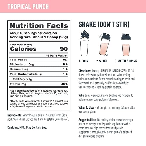 Isopure Protein Powder, Clear Whey Isolate Protein, Post Workout Recovery Drink Mix - Maple Wellness Supplements