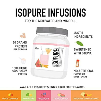 Isopure Protein Powder, Clear Whey Isolate Protein, Post Workout Recovery Drink Mix - Maple Wellness Supplements